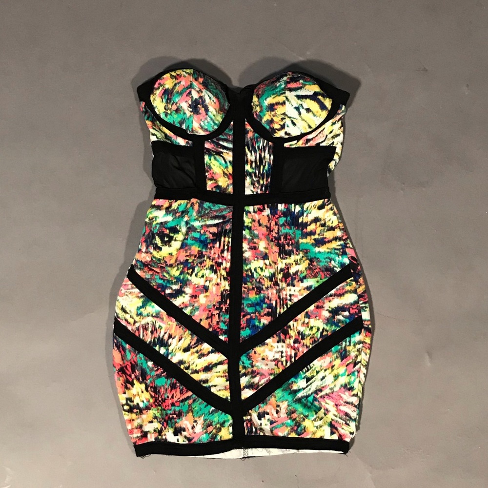 Material Girl fitted Caribbean cocktail dress